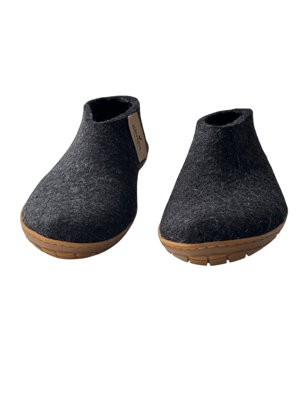 Glerups Charcoal Colored Wool Cozy Shoe Slipper Natural Rubber Sole In Honey |43 — image 4 of 8
